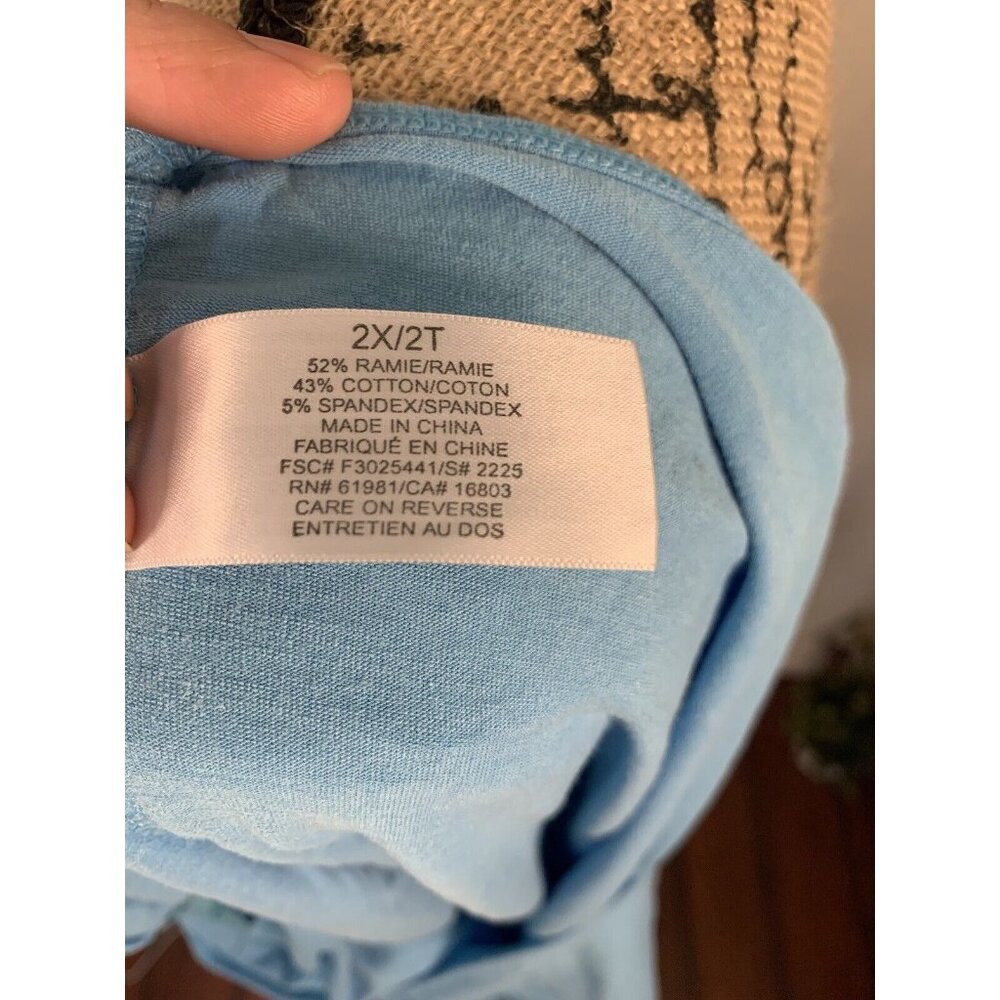 (E-129) short sleeves womwns top size 2XL blue color - Picture 7 of 7